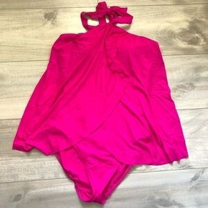 New Lauren Ralph Lauren Pink Flyaway Halter One Piece Swimsuit 6